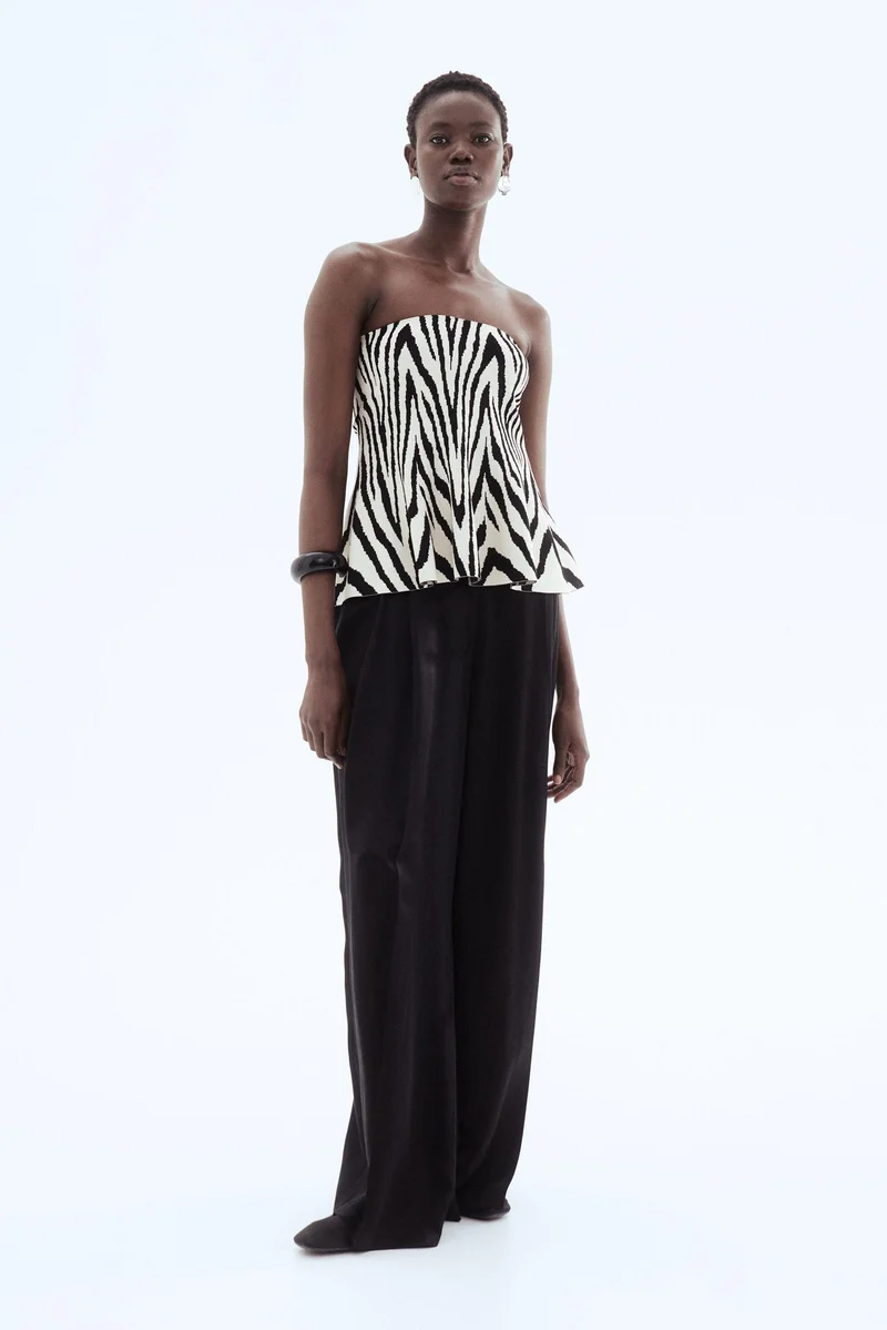 H&M Jacquard-knit peplum top