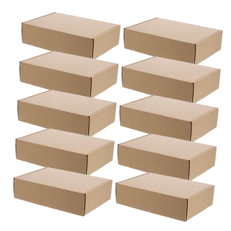 Rectangular Cardboard Mailer Boxes 10pcs Kraft Corrugated Packaging For Shipping - Image 2