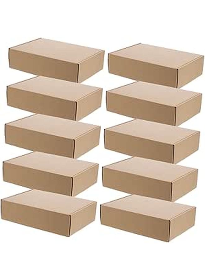 Rectangular Cardboard Mailer Boxes 10pcs Kraft Corrugated Packaging For Shipping - Image 1