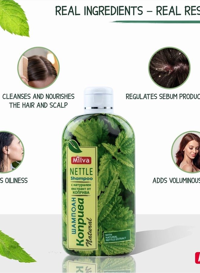 Milva Nettle Shampoo - Helps Regulate Sebum Production, Reduce Dandruff & Ease Scalp Irritation - For Strong, Healthy Hair- 200ml - Image 4