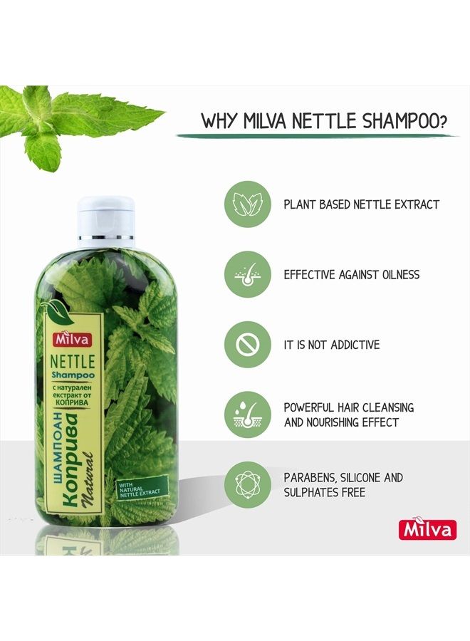 Milva Nettle Shampoo - Helps Regulate Sebum Production, Reduce Dandruff & Ease Scalp Irritation - For Strong, Healthy Hair- 200ml - Image 2