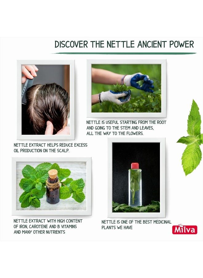 Milva Nettle Shampoo - Helps Regulate Sebum Production, Reduce Dandruff & Ease Scalp Irritation - For Strong, Healthy Hair- 200ml - Image 3