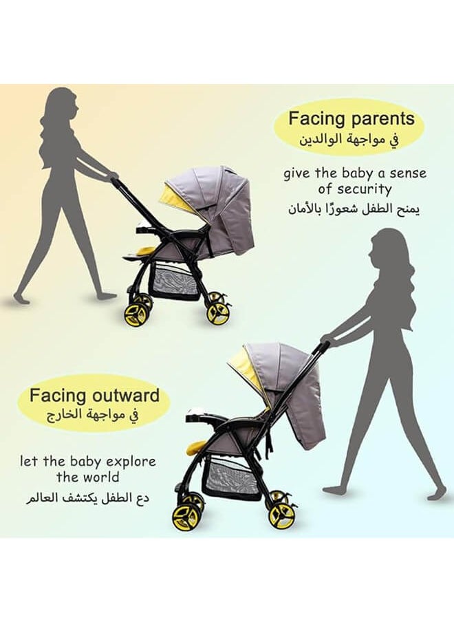 Riolio - Luxury Comfortable Stroller, Two-Way Design, Includes Soft Comfortable Cushion, One-Hand Folding, Comes with Cup and Bottle Holder - Image 1