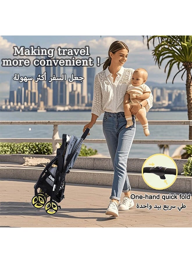 Riolio - Luxury Comfortable Stroller, Two-Way Design, Includes Soft Comfortable Cushion, One-Hand Folding, Comes with Cup and Bottle Holder - Image 1