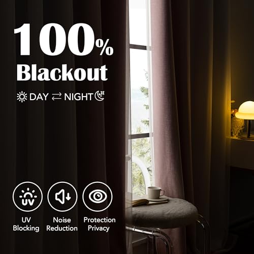 Geomoroccan 100% Blackout Curtains with Sheer Overlay Mix and Match Double Layer Drapes 84 Inch Long 2 Panels for Bedroom Living Room Pink White Ombre Grommet Window Treatment with Tiebacks - Image 2
