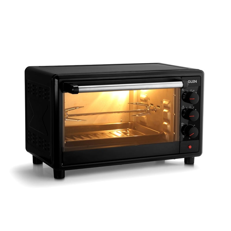 GLEN Glen Oven Toaster Griller OTG 25 Litres with Convection Motorized Rotisserie 1700W Black SA5025RC  - Image 1