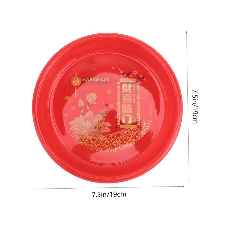 Red Plastic Fruit Plates 10 Pieces for Dried Fruits Nuts Candy Wedding Party - Image 3
