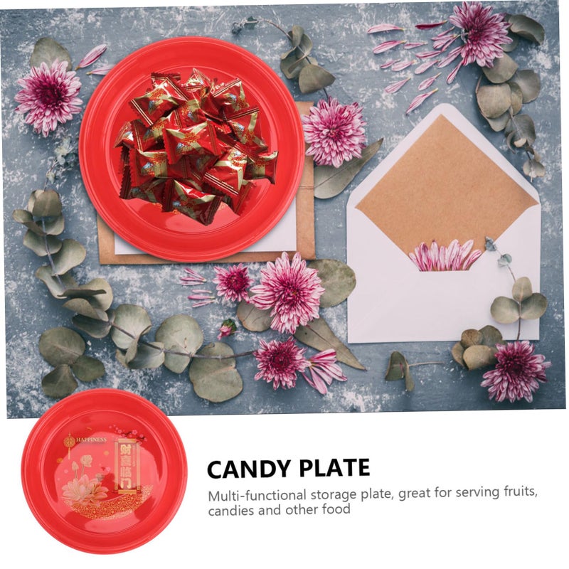 Red Plastic Fruit Plates 10 Pieces for Dried Fruits Nuts Candy Wedding Party - Image 5