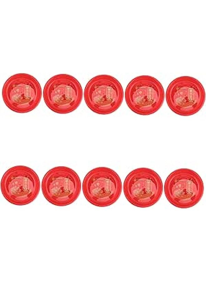 Red Plastic Fruit Plates 10 Pieces for Dried Fruits Nuts Candy Wedding Party - Image 1