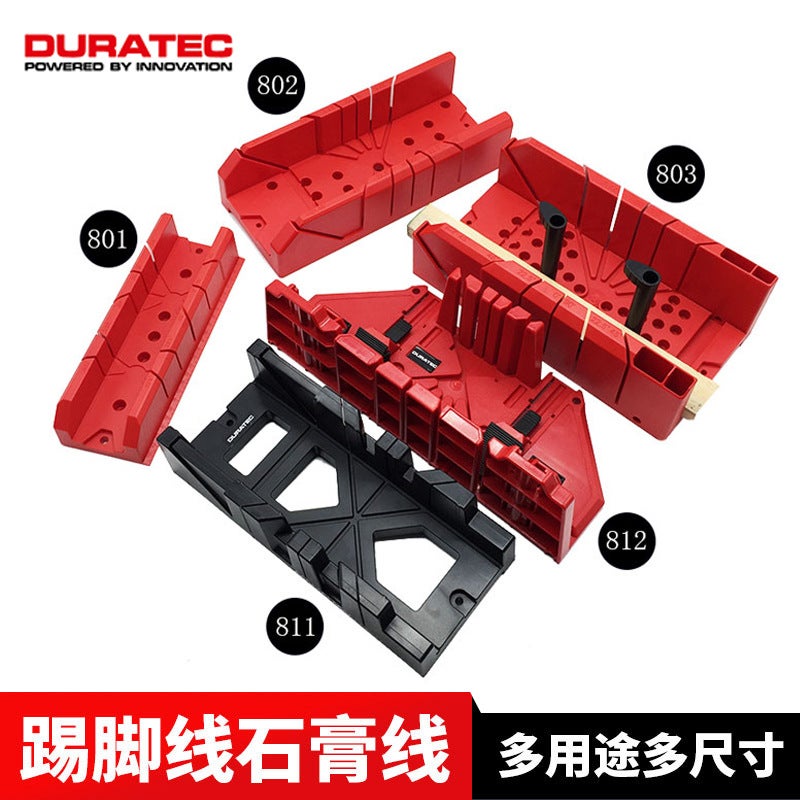 DURATEC Woodworking Gypsum Line Mitre Box Cutting Guide 45/90 Degree 812 red belt clamping block (large) 