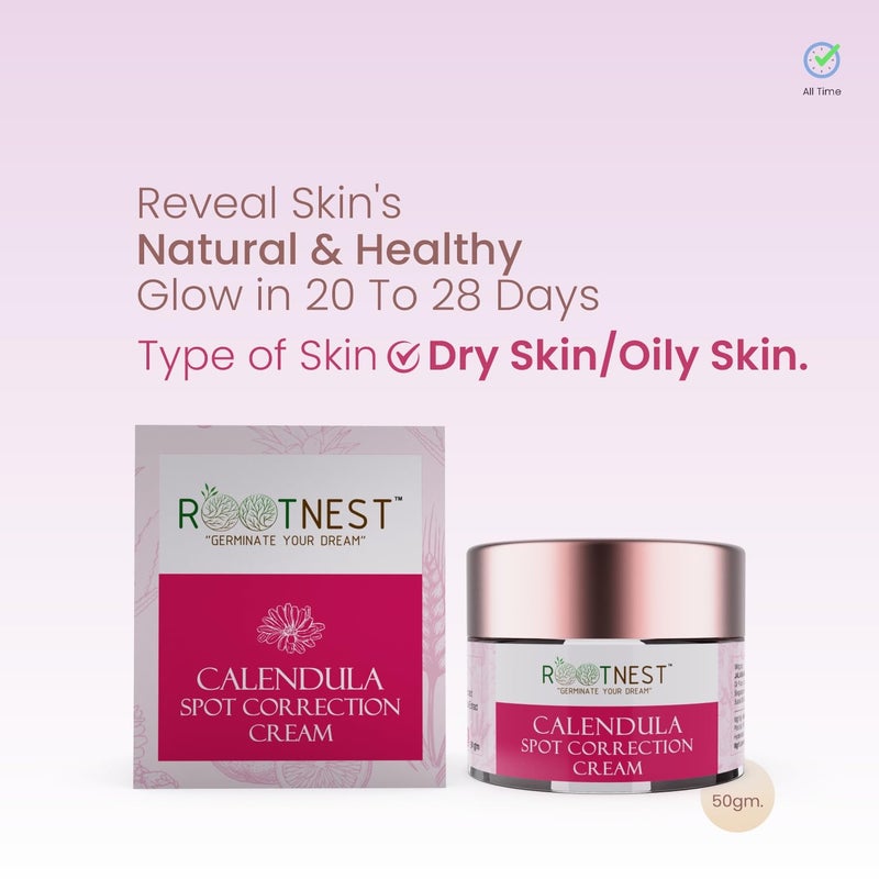 Rootnest Skin care kit with Neem Tulsi Anti Acne Gen Cream for face Calendula Spot Correction cream for face Turmeric Lemon Skin glow gel for face 30gm - Image 2