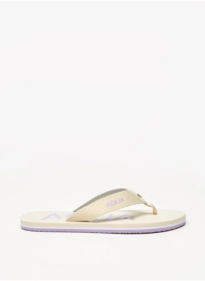 أكوا Women's Printed Thong Slippers