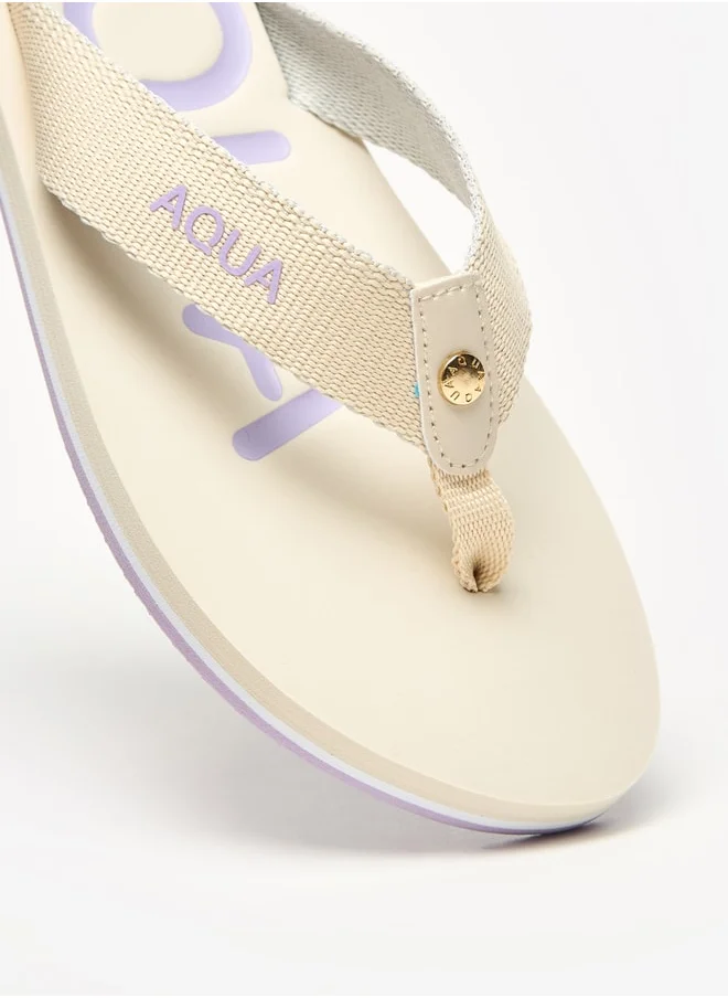 أكوا Women's Printed Thong Slippers