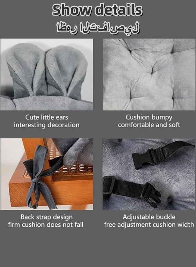 Cute and Comfortable Semi Enclosed Single Cushion Office Chair Pain Relief Cushion Sciatica Bleaching Seat with Backrest Lazy Sofa Cushion (Beige, 45x45cm) - Image 3