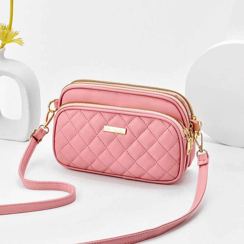 One-Shoulder Crossbody Bag New Arrival 2021 Fashionable Ins Large Capacity Middle-Aged Women'S Soft Leather Rhombic Mother Bag - Image 3