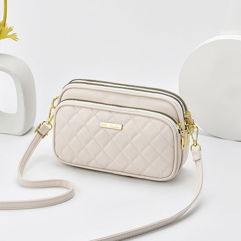 One-Shoulder Crossbody Bag New Arrival 2021 Fashionable Ins Large Capacity Middle-Aged Women'S Soft Leather Rhombic Mother Bag - Image 1