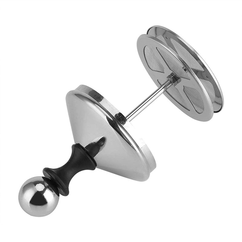 Pindia 800 ML Stainless Steel Manual Milk Frother, Double Mesh Coffee Cappuccino Foamer Creamer - 1 Pc - Image 1