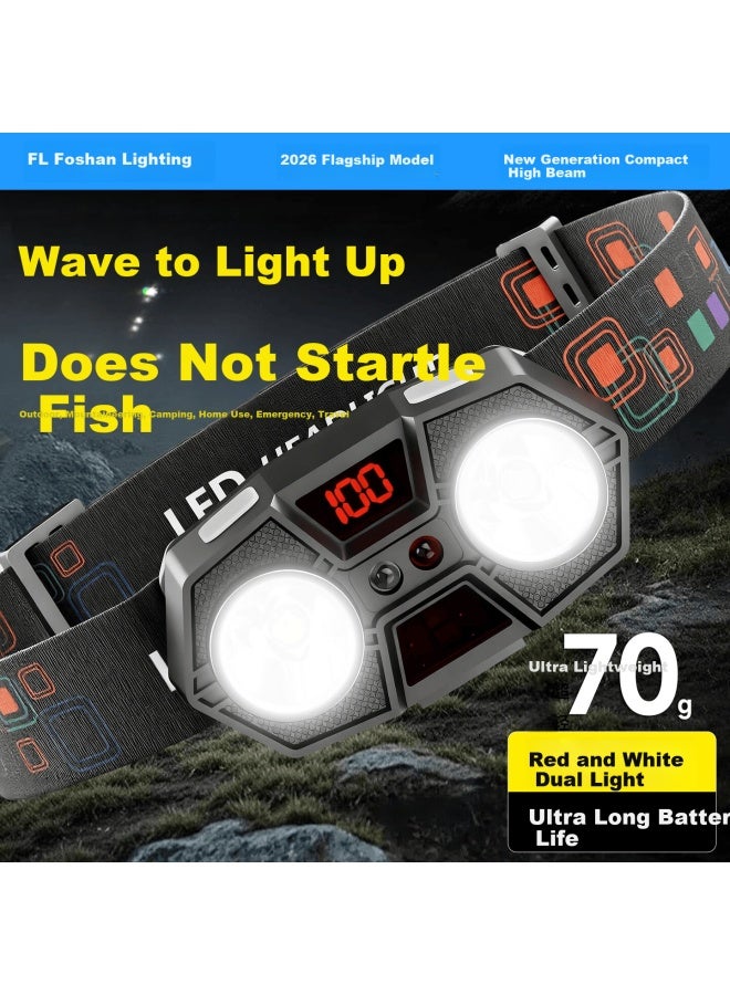 Fsl Headlamp Head-worn Sensor Light Long Battery Life 100 Hours Jd Self-operated Flashlight High Brightness Fishing Rechargeable Lighting - Image 1