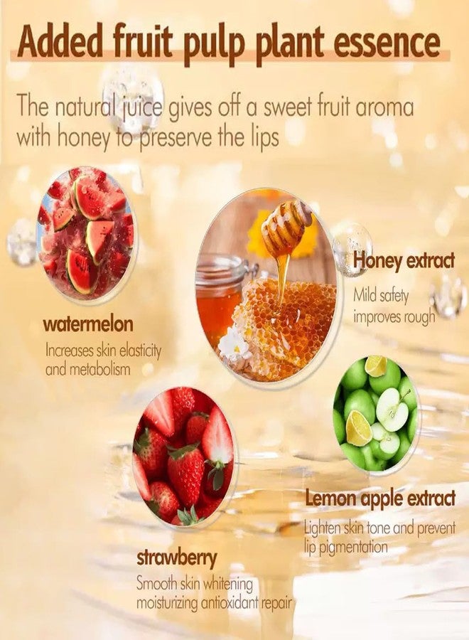 Tiejdhr Honey Lip Balm, Strawbemy Apple Watermelon Cherries, Coconuts, Peaches, Grapes, Mint Lip Mask, Moisturizing Lip Sleeping Mask, Hydrate Repair Prevent Dry Cracked Lip (4 Flavors) - Image 5