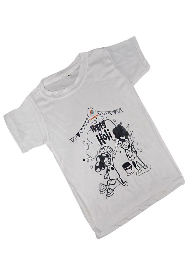 ILEARNNGROW DIY Color Your Own T-Shirt for Kids | Creative Painting Tee with Fabric Colors | Washable & Safe Art & Craft Activity Toy for Children Boys & Girls - Image 1