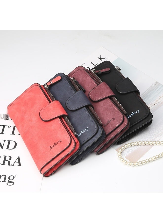 baellerry Women's Purse Long Multi-card Women's Advanced Purse Fashion Triple Fold Vertical Handbag - Image 4