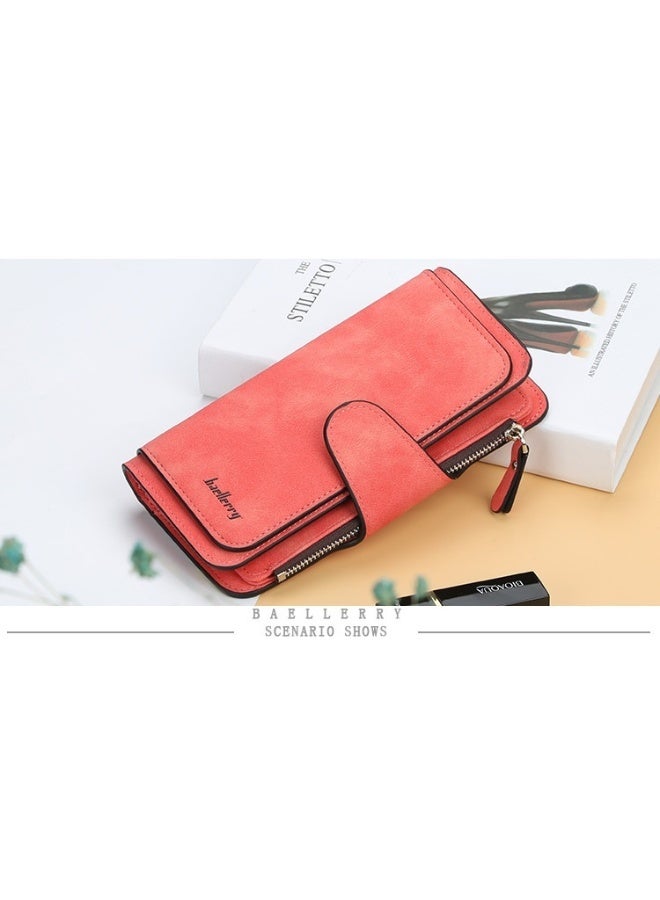 baellerry Women's Purse Long Multi-card Women's Advanced Purse Fashion Triple Fold Vertical Handbag - Image 2
