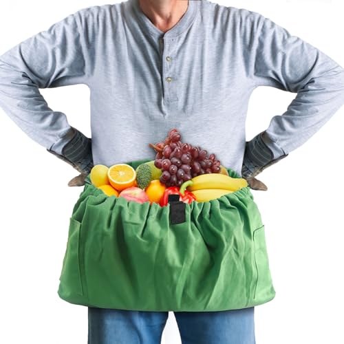BOHEMIABY Gardening Apron Harvest Apron with Pockets Green Garden Apron Adjustable Waist Belt Waist Apron - Image 1
