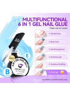 gelike ec Gel X Nail Kit - 6 In 1 Milky White Uv Gel Glue 16Ml, No Wipe Top Coat Gel 8Ml, 528Pcs Short Square Nail Tips And Uv Lamp…  - Image 3
