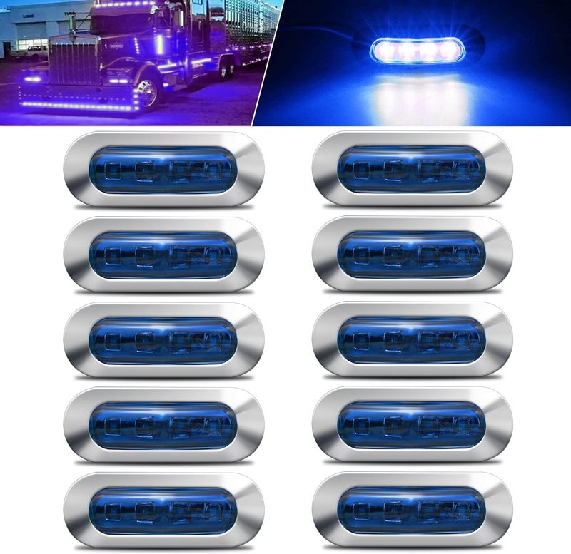ALFU 10PCS Blue LED Side Marker Indicator Lights - Image 1