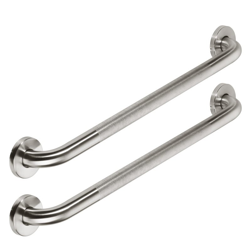 Jakarda 2pack 24inch Textured Handicap Grab Bar for Shower Shower Handles for Elderly Shower Grab Bars for Seniors with Concealed Screws Brushed Nickel - Image 2