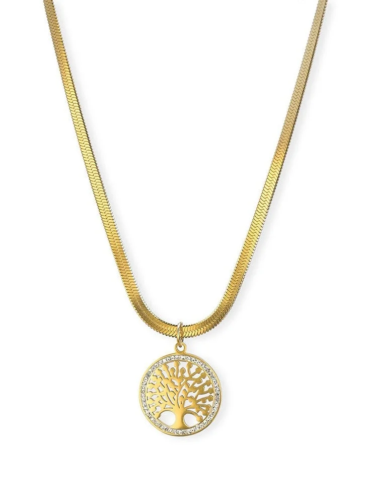 بالموناس PALMONAS 18k Gold Tone Plated Tree of Life Necklace
 for Women