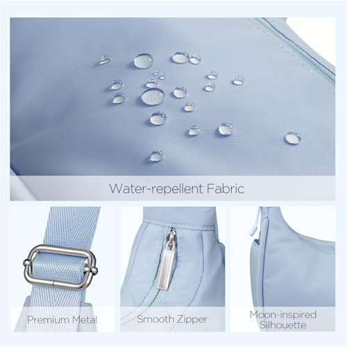 Babysun Mini Shoulder Bag Women Nylon Crescent Bag 4L Underarm Shoulder Purse Women's Shoulder Handbags Small Tote Bag Blue - Image 5