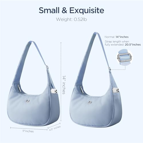 Babysun Mini Shoulder Bag Women Nylon Crescent Bag 4L Underarm Shoulder Purse Women's Shoulder Handbags Small Tote Bag Blue - Image 4