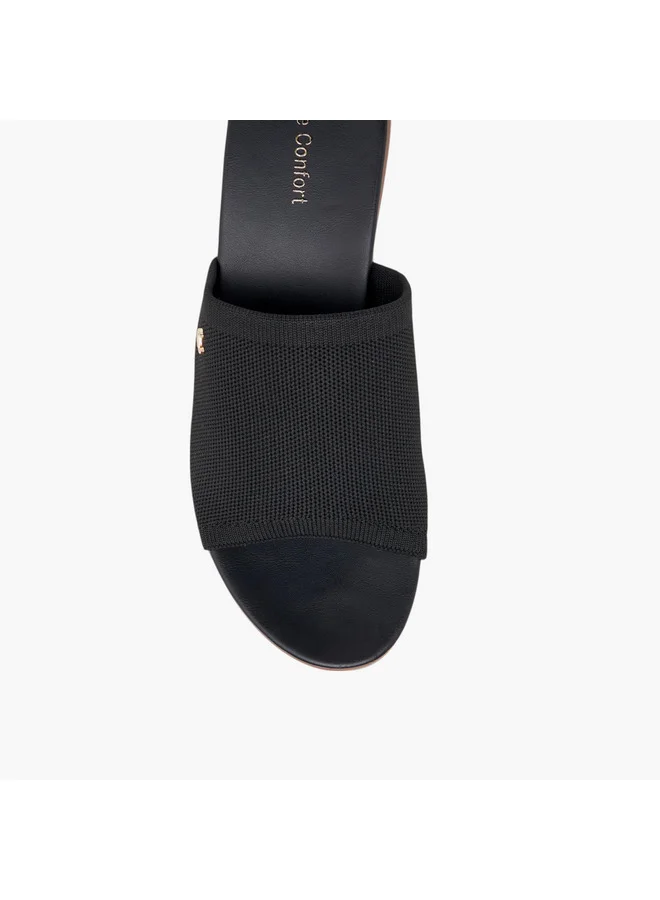 Le Confort Women Textured Slip-On Sandals with Block Heels