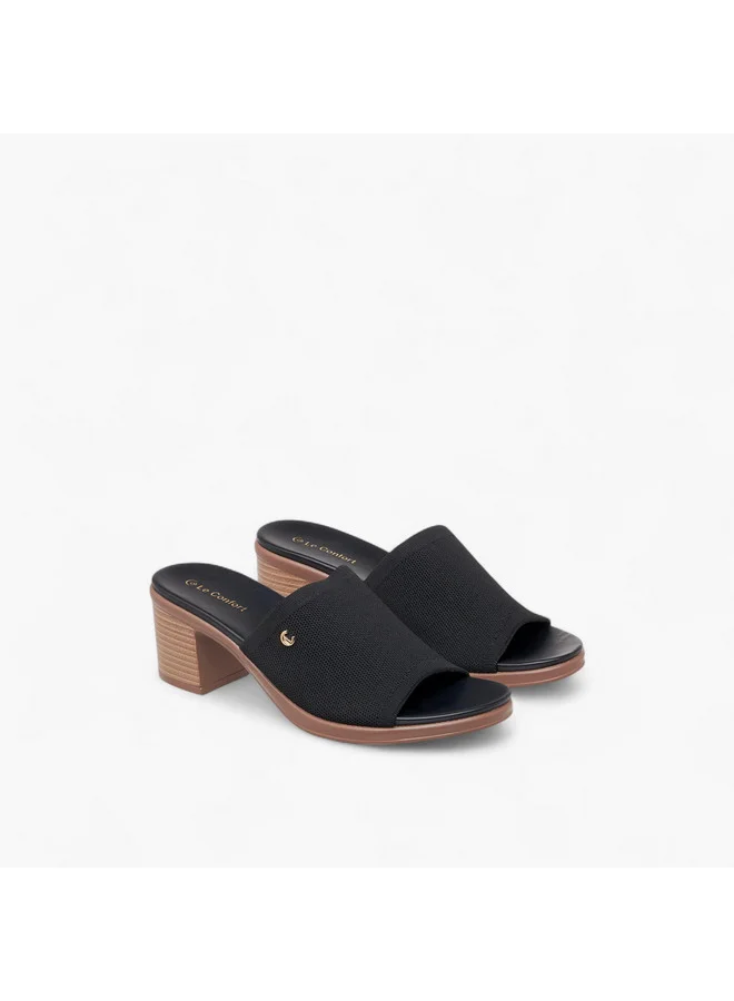 Le Confort Women Textured Slip-On Sandals with Block Heels
