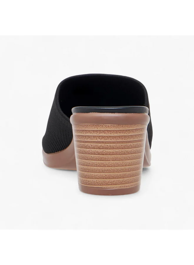 Le Confort Women Textured Slip-On Sandals with Block Heels