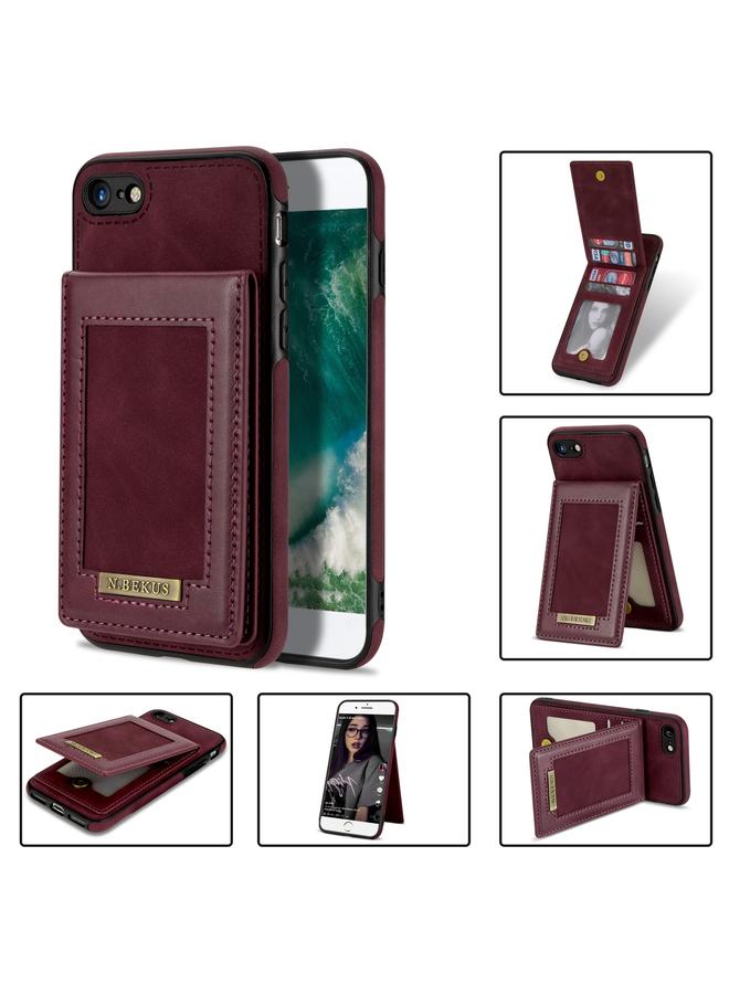 The Bros Case For iPhone SE 2022 / SE 2020 / 8 / 7 Vertical Flip Card Slot RFID Phone Case