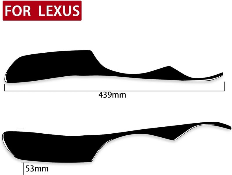QASULER Gloss Black Headlight Eyelid Trim for Lexus - Image 2