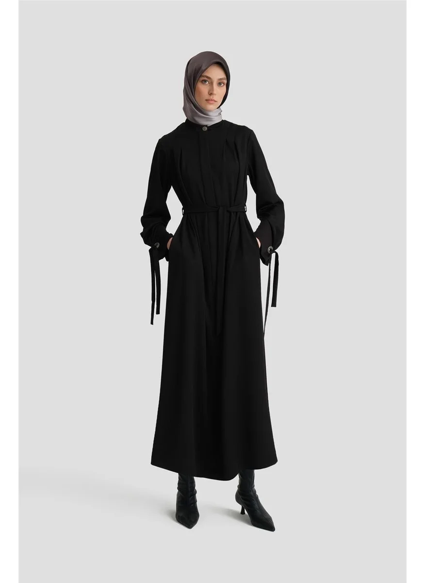 ARMINE Ribbon Detailed Abaya 24K8901 Black