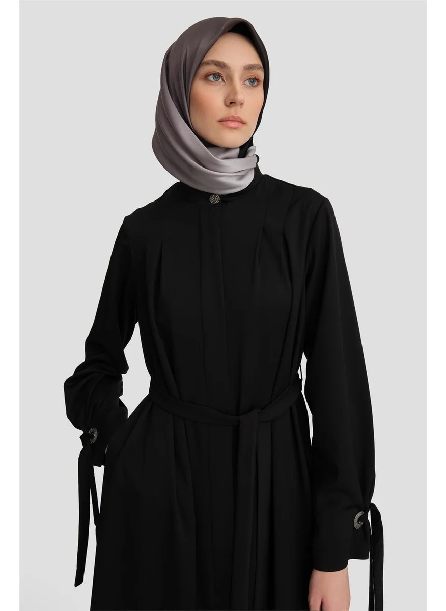 ARMINE Ribbon Detailed Abaya 24K8901 Black