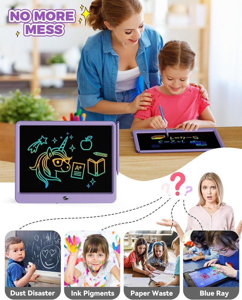LCD Writing Tablet with Anti-Lost Stylus (Purple, 12 inch) - Image 5