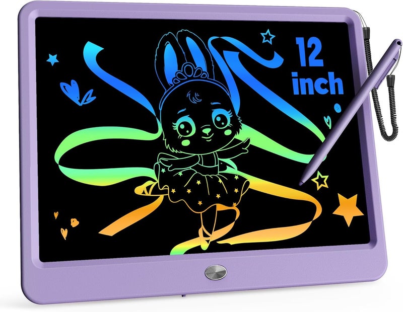 LCD Writing Tablet with Anti-Lost Stylus (Purple, 12 inch) - Image 1