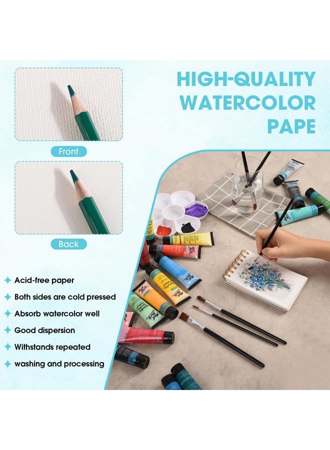 HONIBRA Watercolor Paper Pad 3.5"×5.5", Small Watercolor Sketchbook 140lb/300g, 30 Sheets Spiral Bound Art Journal for Drawing & Painting, Christmas Gift for Kids & Adults - Image 4