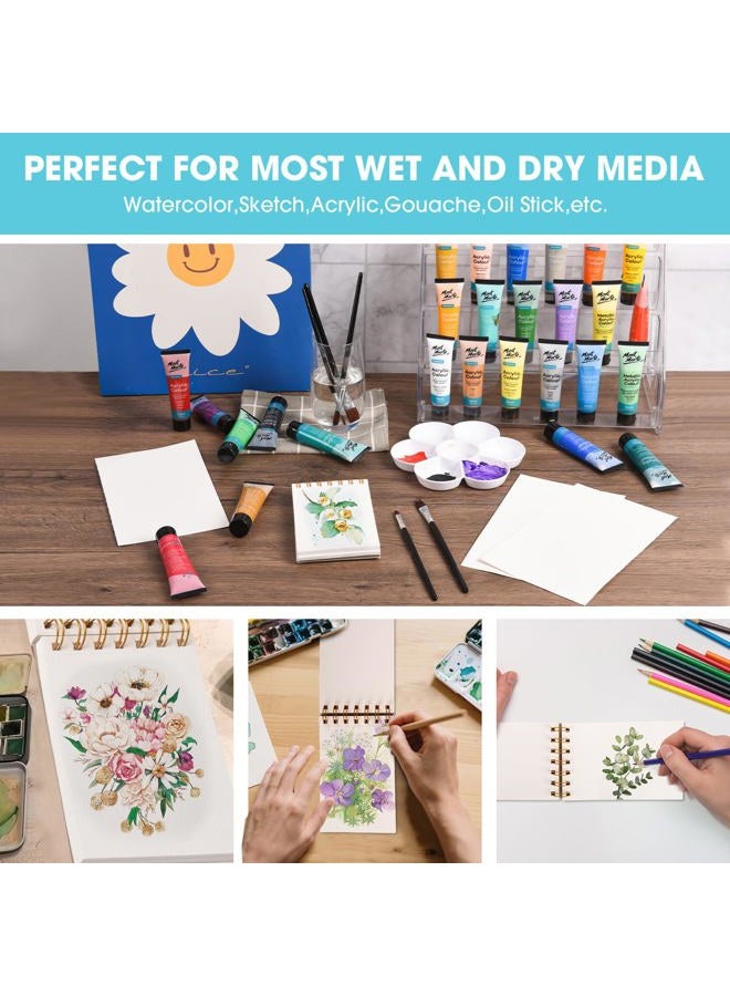 HONIBRA Watercolor Paper Pad 3.5"×5.5", Small Watercolor Sketchbook 140lb/300g, 30 Sheets Spiral Bound Art Journal for Drawing & Painting, Christmas Gift for Kids & Adults - Image 5