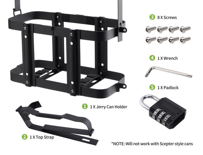 SPARKWHIZ Jerry Can Mount with Combination Lock, Jerry Fuel Can Holder Heavy Duty for 5 Gallon 20L - Image 5