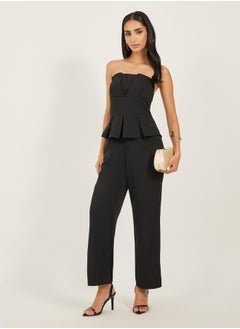 Styli Bandeau Neck Wide Leg Jumpsuit  - Image 1