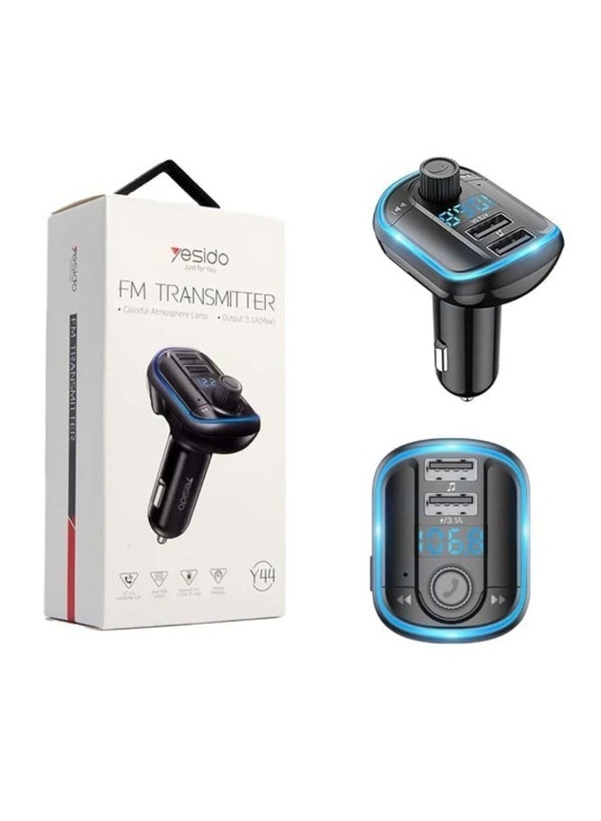 ELTRAZONE 3.1A Dual USB Y44 FM Transmitter Car Charger – RGB LED Backlight, Digital Display, and Wireless Radio - Image 5