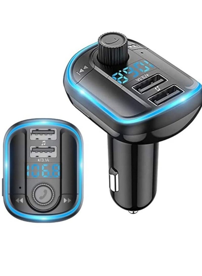 ELTRAZONE 3.1A Dual USB Y44 FM Transmitter Car Charger – RGB LED Backlight, Digital Display, and Wireless Radio - Image 3