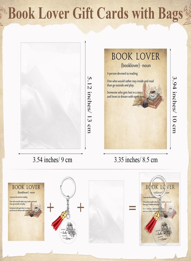 سوريو مجموعة Sureio المكونة من 12 مجموعة هدايا لمحبي الكتب، سلاسل مفاتيح لمحبي الكتب، هدايا بالجملة لنادي الكتاب مع بطاقات مزينة بشرابات، إكسسوارات للقراءة، هدايا حفلات عيد الميلاد، محب للكتب، أمين مكتبة، معلم، نساء ورجال (نمط أنيق) - Image 3
