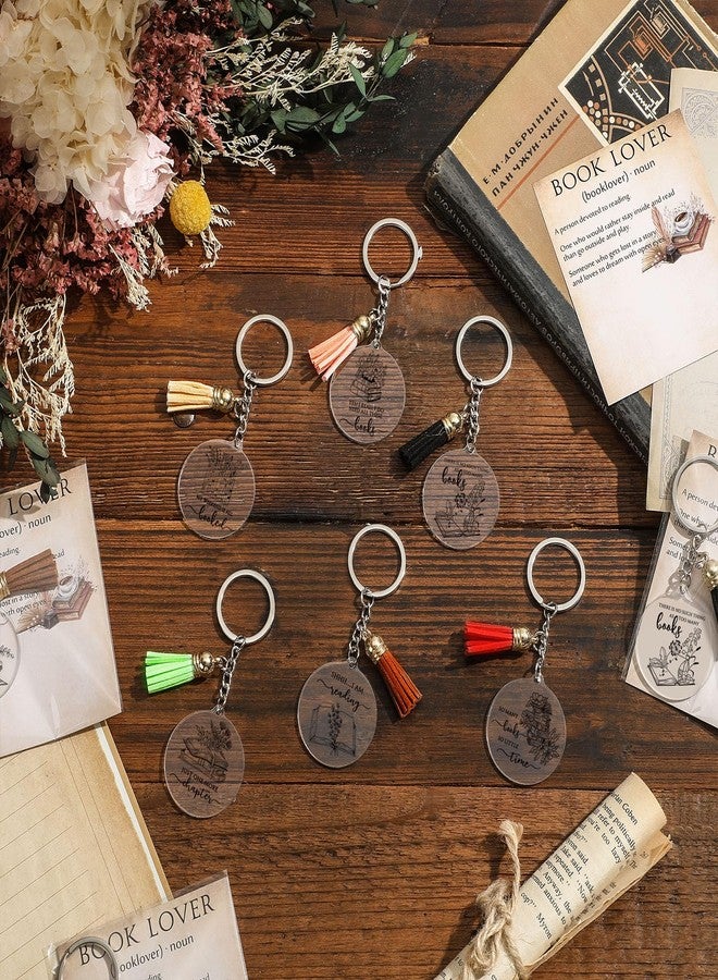 سوريو مجموعة Sureio المكونة من 12 مجموعة هدايا لمحبي الكتب، سلاسل مفاتيح لمحبي الكتب، هدايا بالجملة لنادي الكتاب مع بطاقات مزينة بشرابات، إكسسوارات للقراءة، هدايا حفلات عيد الميلاد، محب للكتب، أمين مكتبة، معلم، نساء ورجال (نمط أنيق) - Image 5